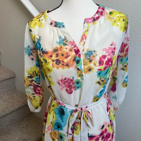 Kut from the Kloth Adali Midi Floral Dress 3/4 Sleeve Womens size 0 - Picture 3 of 15